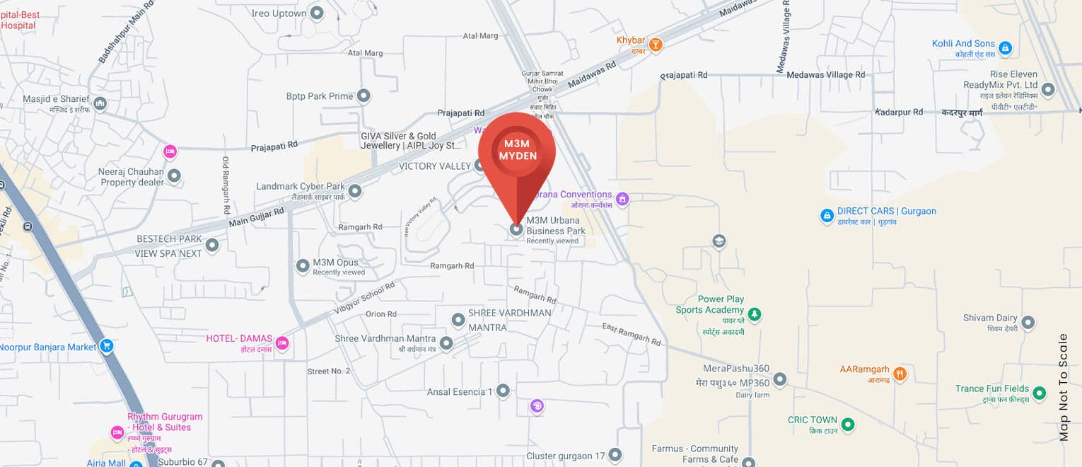 M3M Urbana location — Sector 67, Golf Course Extension Road, Gurugram